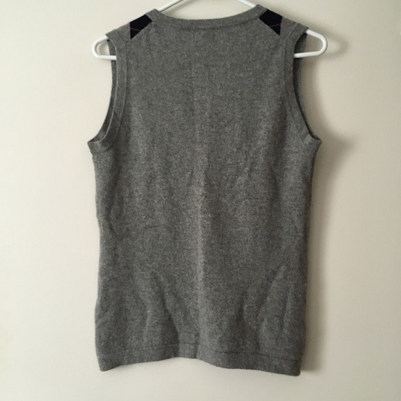 LL BEAN 100% Cashmere Grey Argyle Vest S - Picture 4 of 4